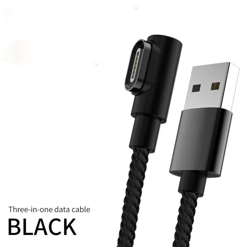 Кабель 1 м 3A 90 градусов Магнитный кабель для быстрой зарядки Micro usb type C зарядное устройство для iPhone l-образный кабель магнит huawei AndroidMobile