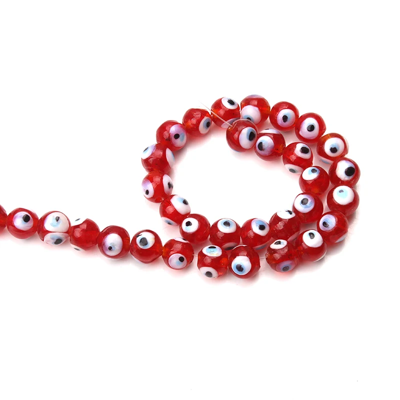 Круглые бусины злой глаз для браслета ожерелий бижутерии 1 нить 6/8/10/12 мм|glass round