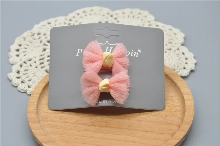 

Wholesale Boutique 20pairs Fashion Cute Mini Bow Hairpins Solid Gauze Bowknot Hair Clips Princess Headwear Hair Accessories