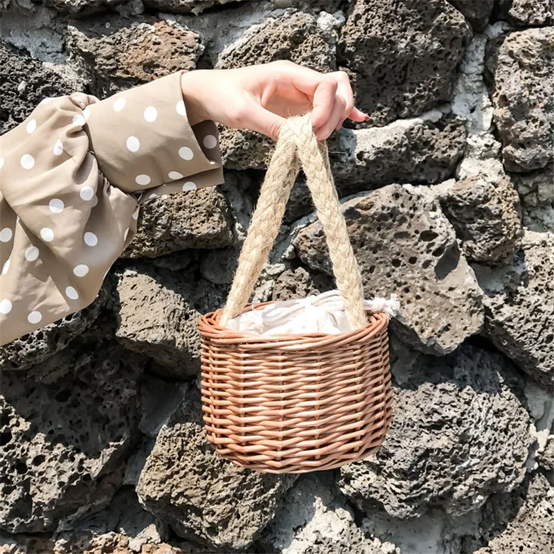 Маленькая Летняя мини-сумка из ротанга высокого качества плетеная лоза ручной