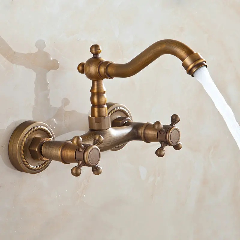 

Auswind Antique Brass Faucets Kitchen Swivel Faucet Bathroom Basin Brass Sink Mixer Tap