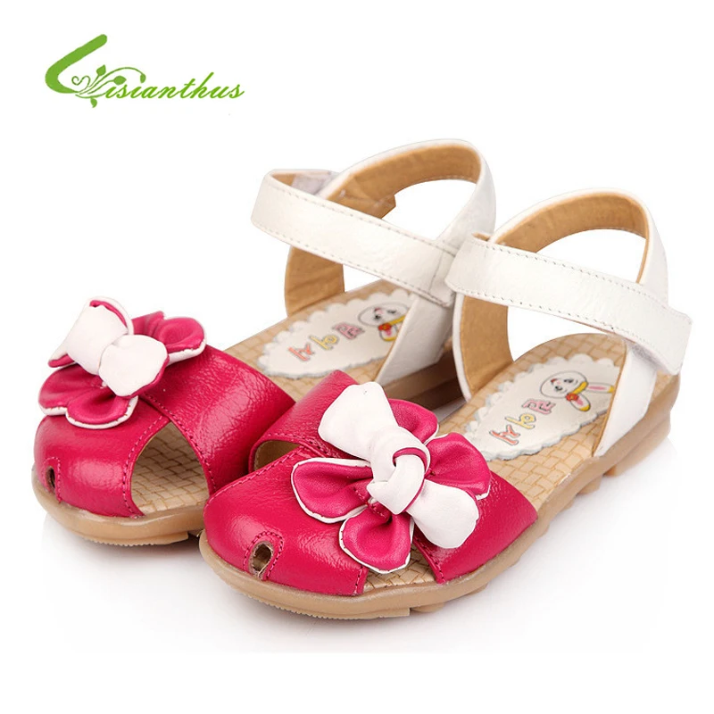 Сандалии принцессы для девочек летняя тонкая обувь с подсолнухами кожаная