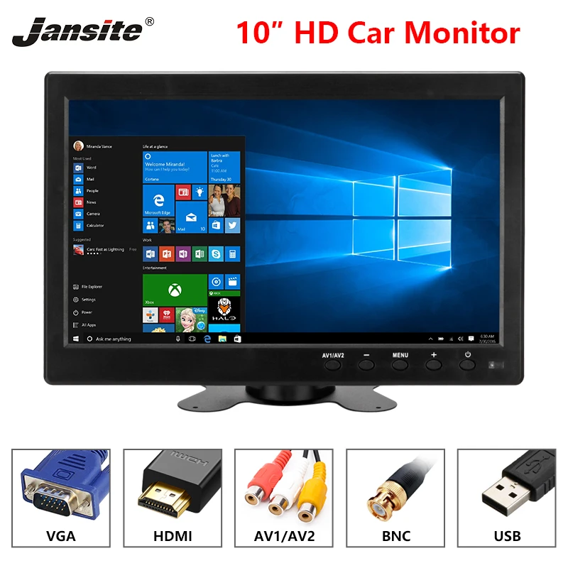 Автомобильный монитор Jansite IPS камера 10 дюймов с камерой заднего вида HDMI|Мониторы