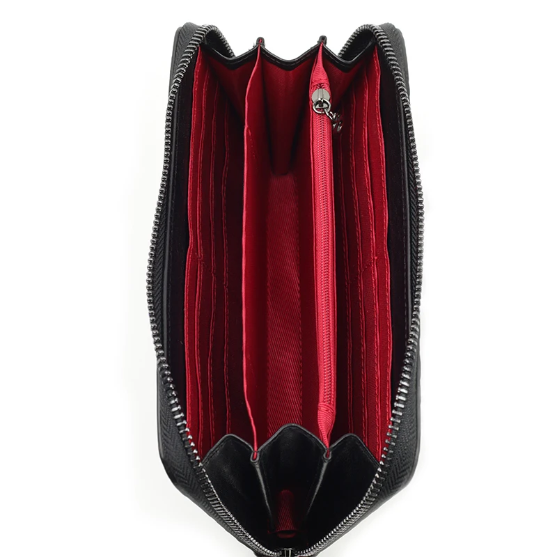 Длинные женские кошельки органайзеры из воловьей кожи с тиснением|brand purse|purse