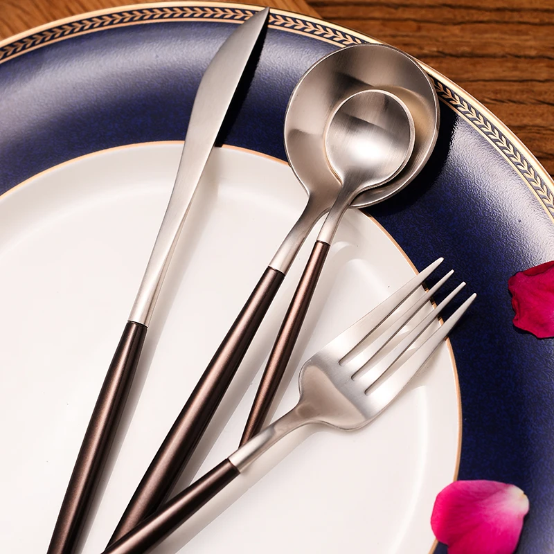 Набор столовых приборов KuBac из нержавеющей стали 24 шт.|silver dinnerware sets|dinnerware setknife fork |