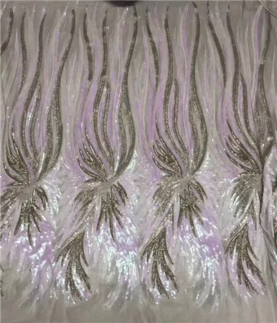 As picture Нигерийские кружевные ткани в sequines платье материал блестка блесток ткань Высокое качество Африканский блесток сетка ткань BZL-12.1925 - Цвет: As picture