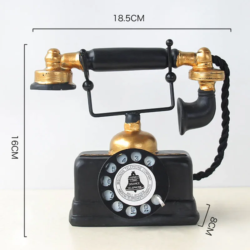 Горячая винтажная телефонная статуя старинная потертая Статуэтка для старого