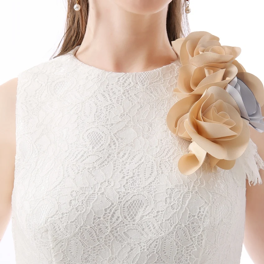 Винтажное кружевное вечернее платье без рукавов криkor Jabotian новинка 2017 бальное