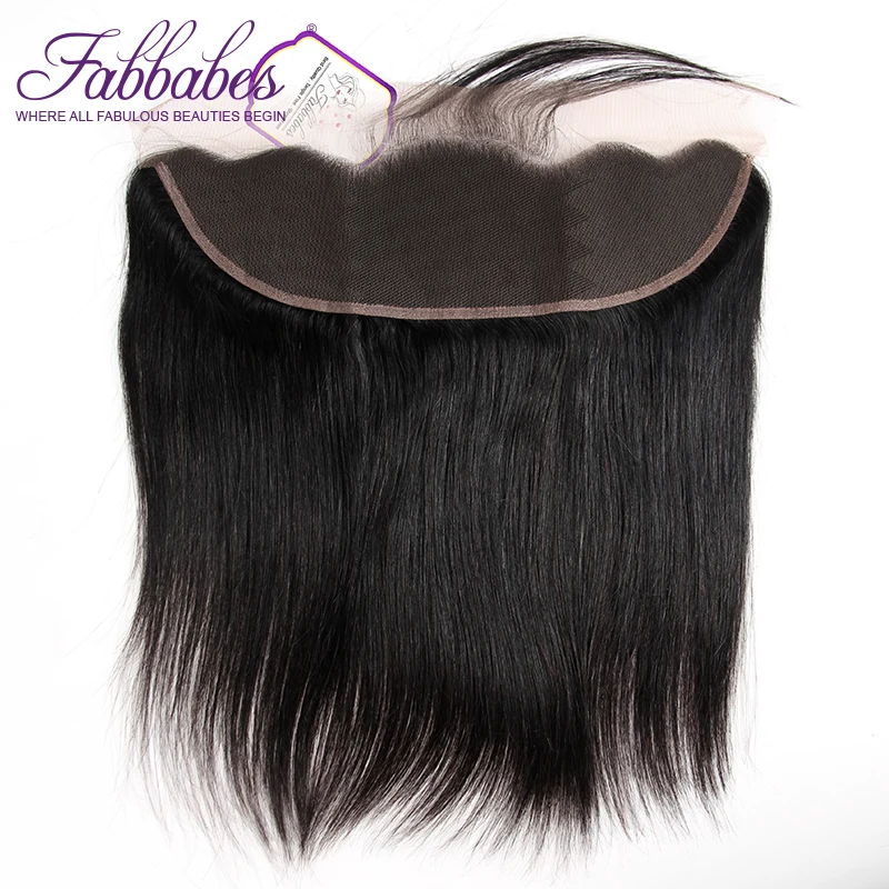 Fabbabes волос 13*4 уха до Малайзии прямые волосы кружева фронтальной 100% человеческих