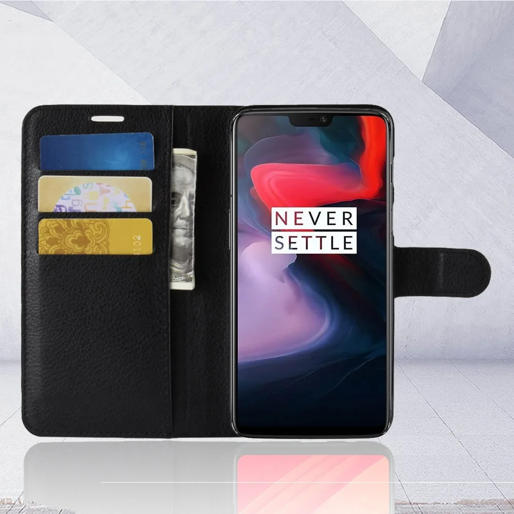 Oneplus 6 Чехол Funda One Plus Чехол-кошелек Роскошный кожаный чехол для телефона Coque Six