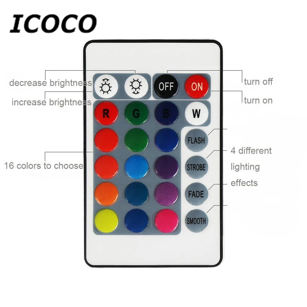 ICOCO, 3W, RGB светодиодный светильник, цветная лампа E27, разноцветная диммер, лампа для помещений, беспроводной пульт дистанционного управления, для рождественской вечеринки, свадьбы