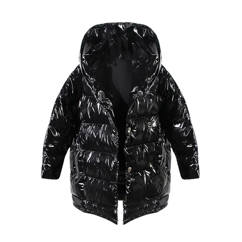 Черный GBYXTY cazadoras mujer invierno зимняя женская толстая куртка с капюшоном металлического цвета серебряного цвета с подкладкой, пальто для женщин, куртка-пуховик ZA1110 - Цвет: Черный