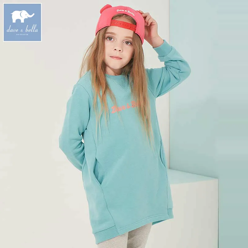 DBK8120 dave bella kids 5Y-13Y fashion dress children autumn high quality dresses baby long sleeve clothing brand clothes | Детская