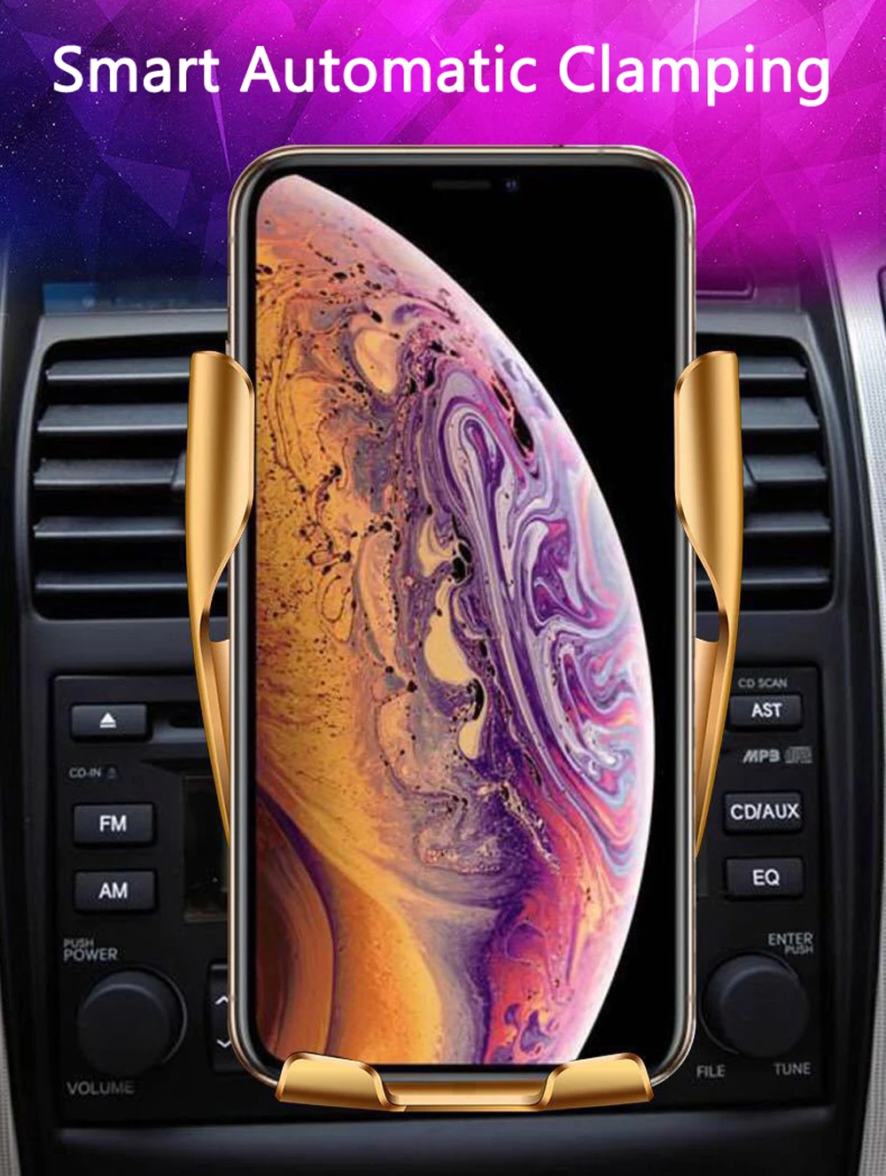 QI автомобильное беспроводное зарядное устройство для huawei mate 20 P30 pro samsung S10 5G S9 plus s8 умный датчик Быстрая зарядка держатель для iPhone Xs Max