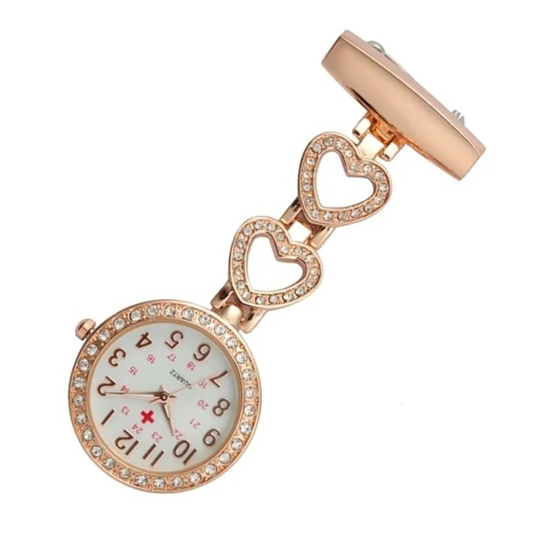 

Clip-on Women Pocket Watch Fob Quartz Brooch Hanging Nurse Pin Watch Crystal Hollow Star Alloy Pocket Watch Clock TT@88