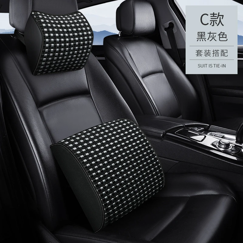 

Car Neck Pillow Lumbar Waist Support Headrest Pillows Back Cushion Seat Supports Memory Foam Seat Covers Auto Accessories