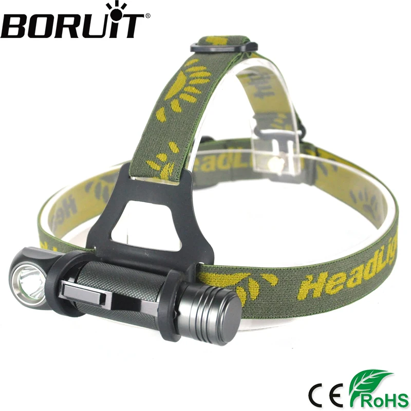 BORUIT XPL V5 светодиодный налобный фонарь Водонепроницаемый Головной фонарь 3 режима фонарик 18650 батарея для кемпинга охоты