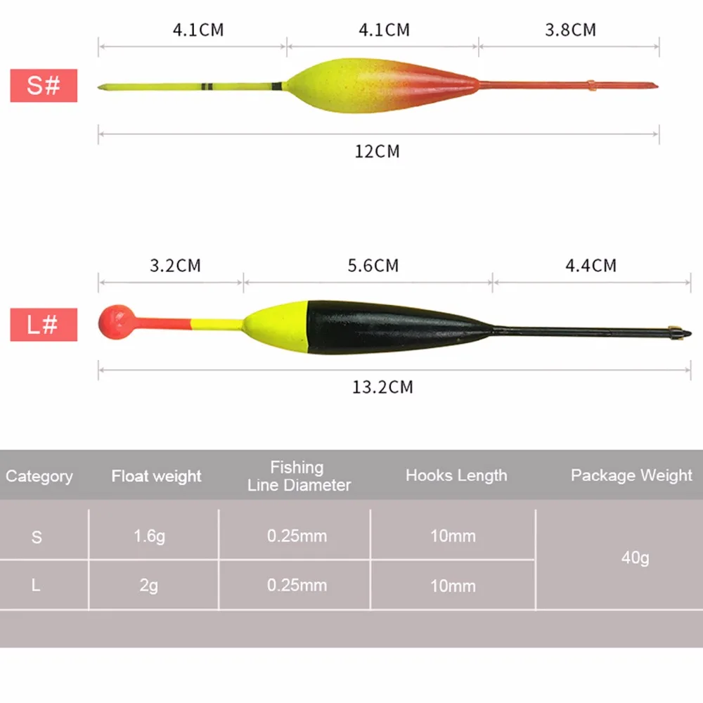 2 предмета/партия скольжения Рыбалка Поплавки пресноводных смешивания Стиль