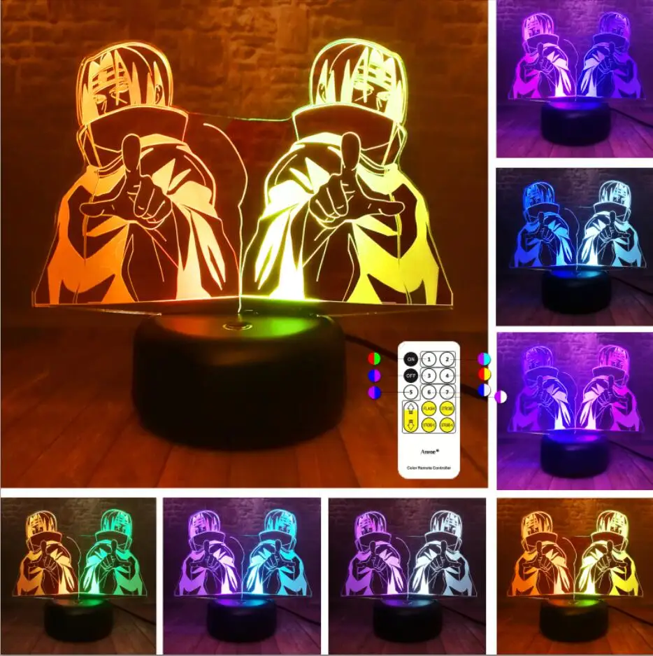 Controller 7 Color AMROE Hot аниме Наруто Саске лицо смешанные Двойные Цвета 3D светодиодный Ночник светильник домашний декор подростковый День рождения Рождество подарки для детей Детские игрушки - Испускаемый цвет: Controller 7 Color