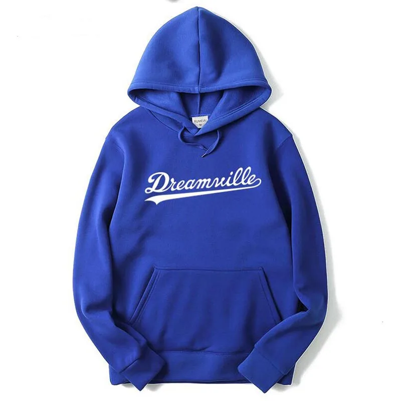 Новинка Dreamville Records толстовки Sudaderas Hombre мужская толстовка с капюшоном черный/серый хлопковый спортивный костюм брендовая одежда - Цвет: blue