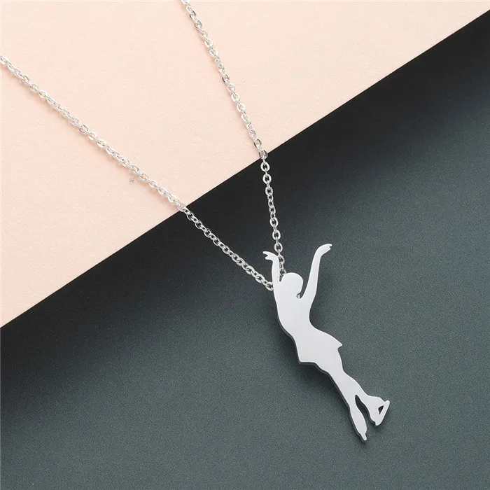 Style 8 Silver Чандлер гимнастский силуэт титана Спортивное ожерелье балерина Здоровье ожерелье s фигура танца ювелирные изделия спортивный подарок для влюбленных - Окраска металла: Style 8 Silver