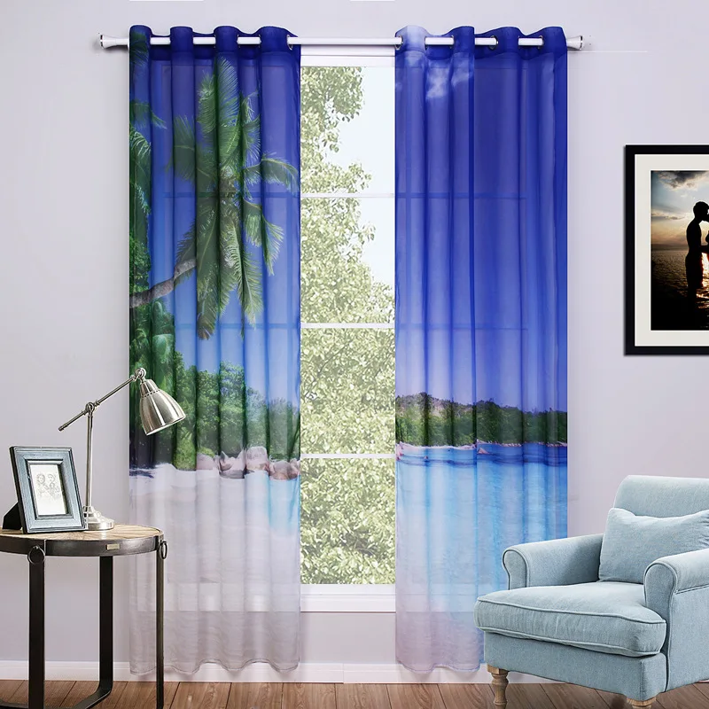 SunnyRain 2 Piece 3D занавеска s для спальни гостиной тюль занавес Пробивной rideau cortinas|curtain