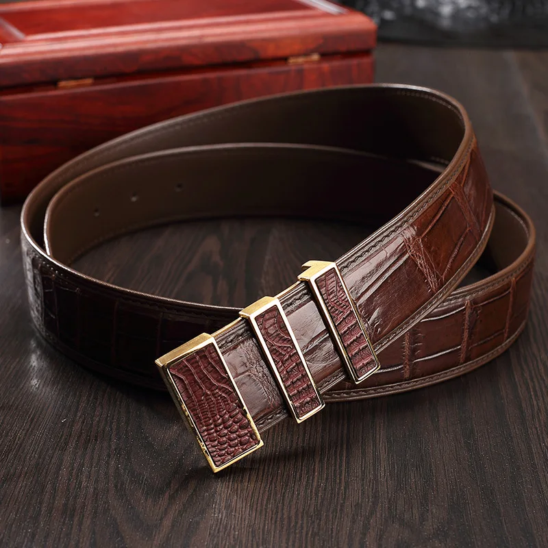 2019New высокое качество пояс из крокодиловой кожи ремень натуральной мужской