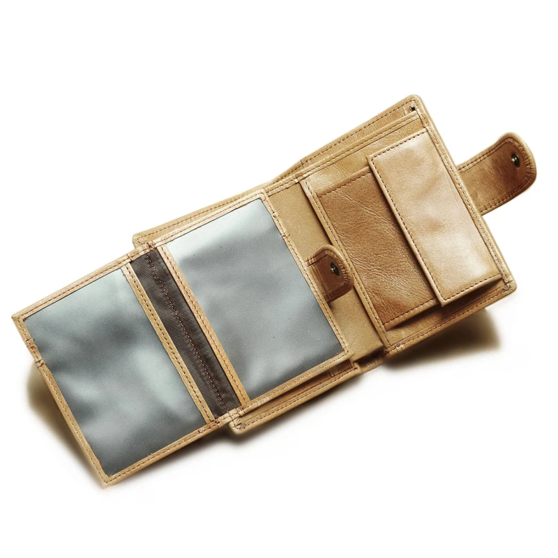 New luxury Imported top layer cowhide RFID men vintage yellow color anti-magnetic short wallet | Багаж и сумки