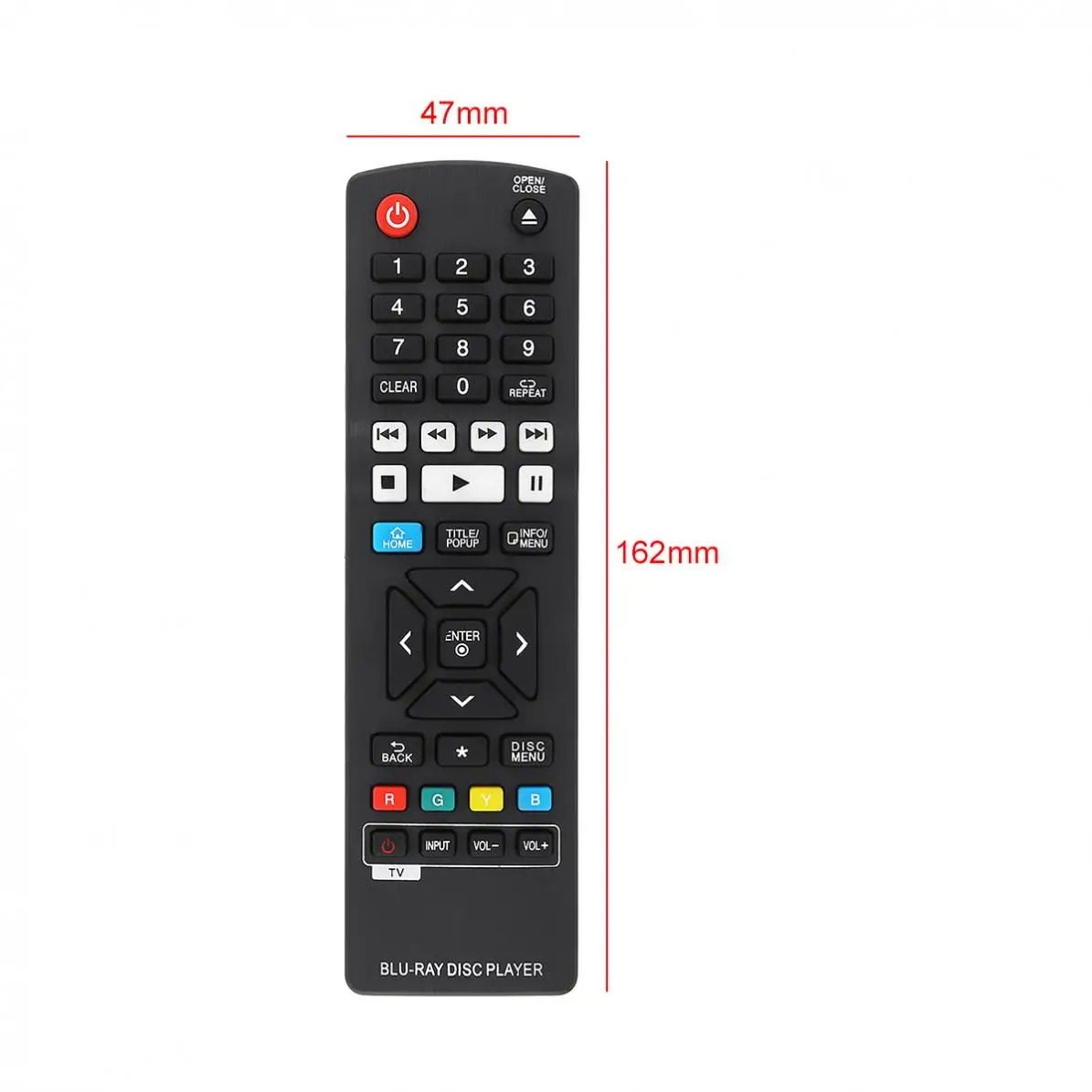 ABS IR 433MHz Replacement TV Remote Control Blu-Ray DVD Player Suitable for LG AKB73735801 / BP330 BP530 BP540 BPM53 - купить по