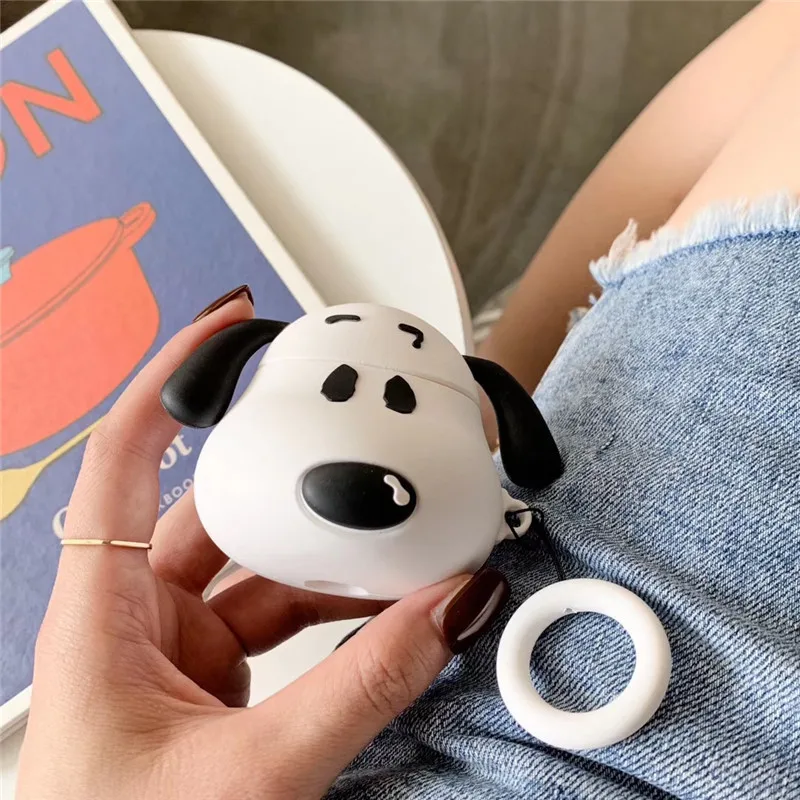 Для AirPods dog 3D чехол наушники для Airpods 1 2 аксессуары защитный с подвесным кольцом |