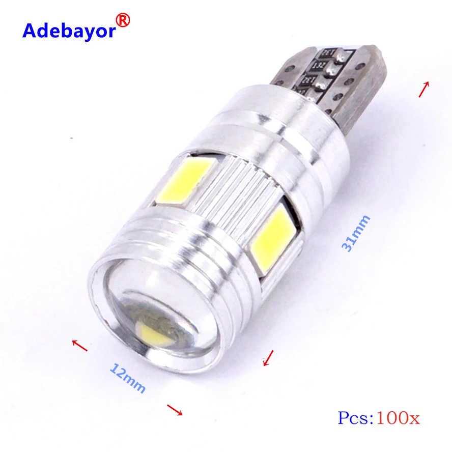 2 шт. автомобисветодиодный светодиодные лампы T10 W5W 5W5 5630 6 smd для указателей