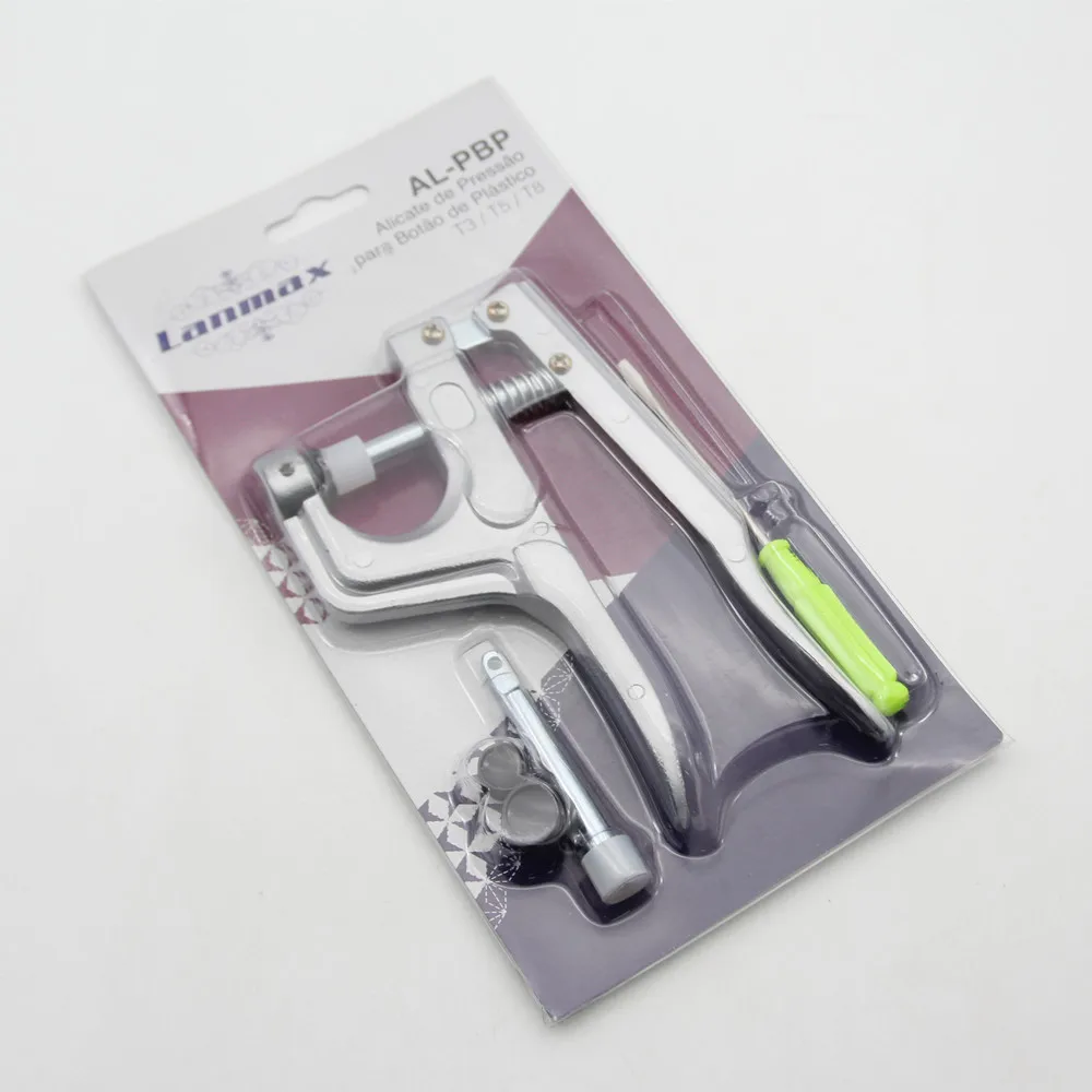 U Shape Fastener Snap Pliers 150 Set T5 12mm Round Plastic Resin Buttons Fastener Press Stud Baby Clothes Machine Sewing Tools