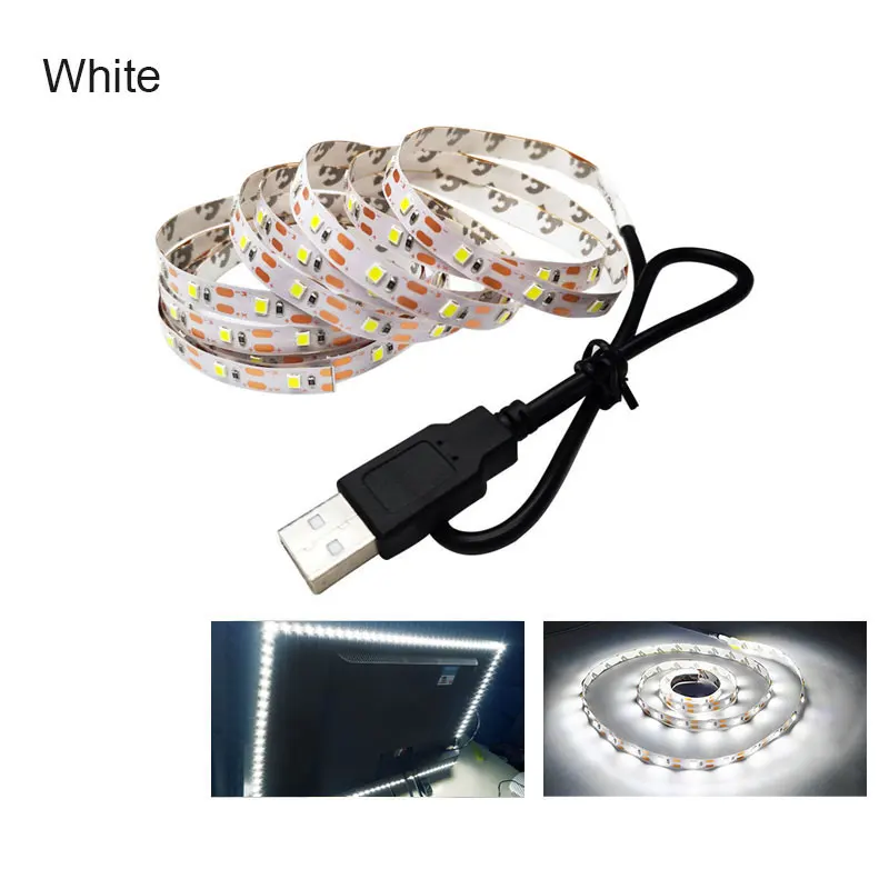 5 В/6 В постоянного тока Светодиодная лента USB RGB 3528 SMD для ТВ/ПК фоновое освещение