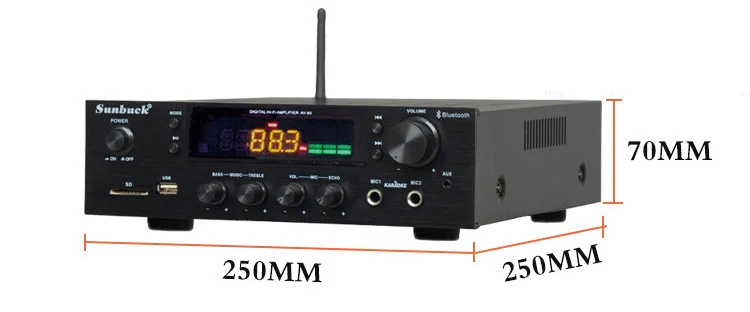 Бриз аудио sunbuck AV 80 караоке Bluetooth усилитель мощности fm-радио usb sd высокой мощности 150 Вт+ 150 Вт профессиональный усилитель