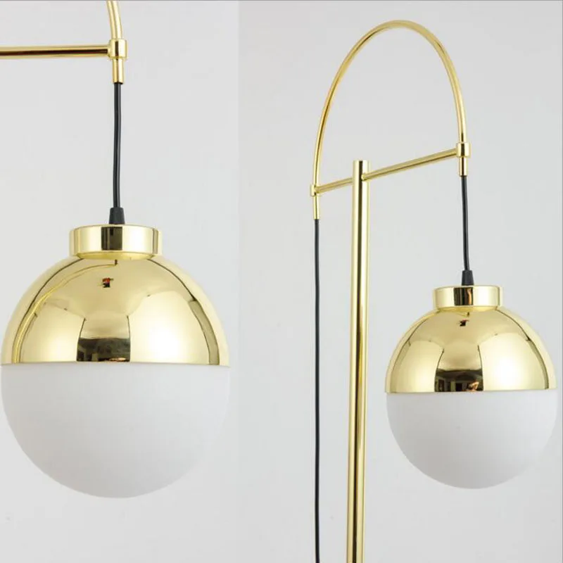 post modern minimalist wrought iron glass ball restaurant light atmosphere bedroom study fashion floor lamp led lamps | Лампы и