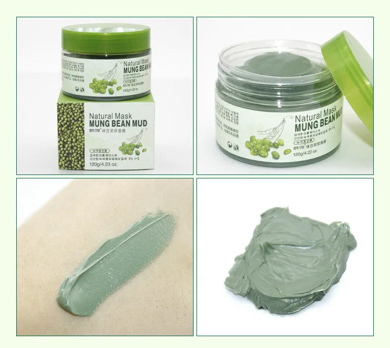 Rorec mung Bean Mud маска удалить угри лечение акне отбеливающая для лица увлажняющий