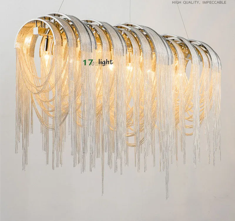 Светодиодный подвесной светильник в стиле пост модерн серебристая алюминиевая