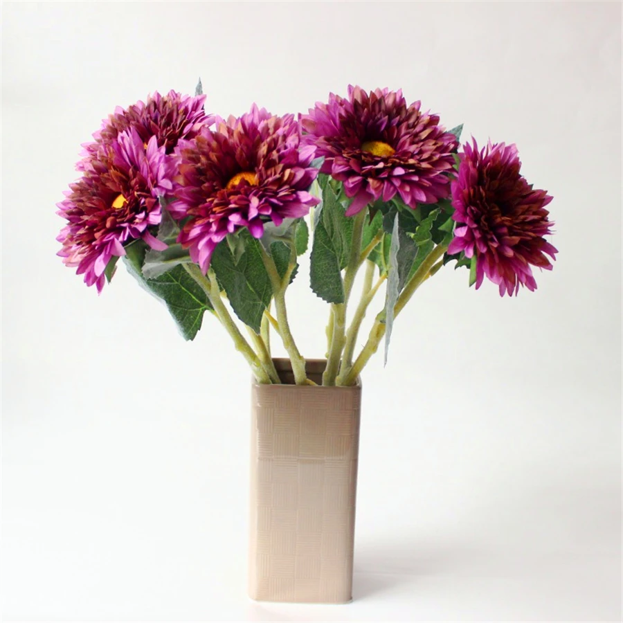 1pc 42CM Long Artificial Sunflower Colorful petals High Quality for Home Wedding Party Decorations Photography Props Gerbera DIY