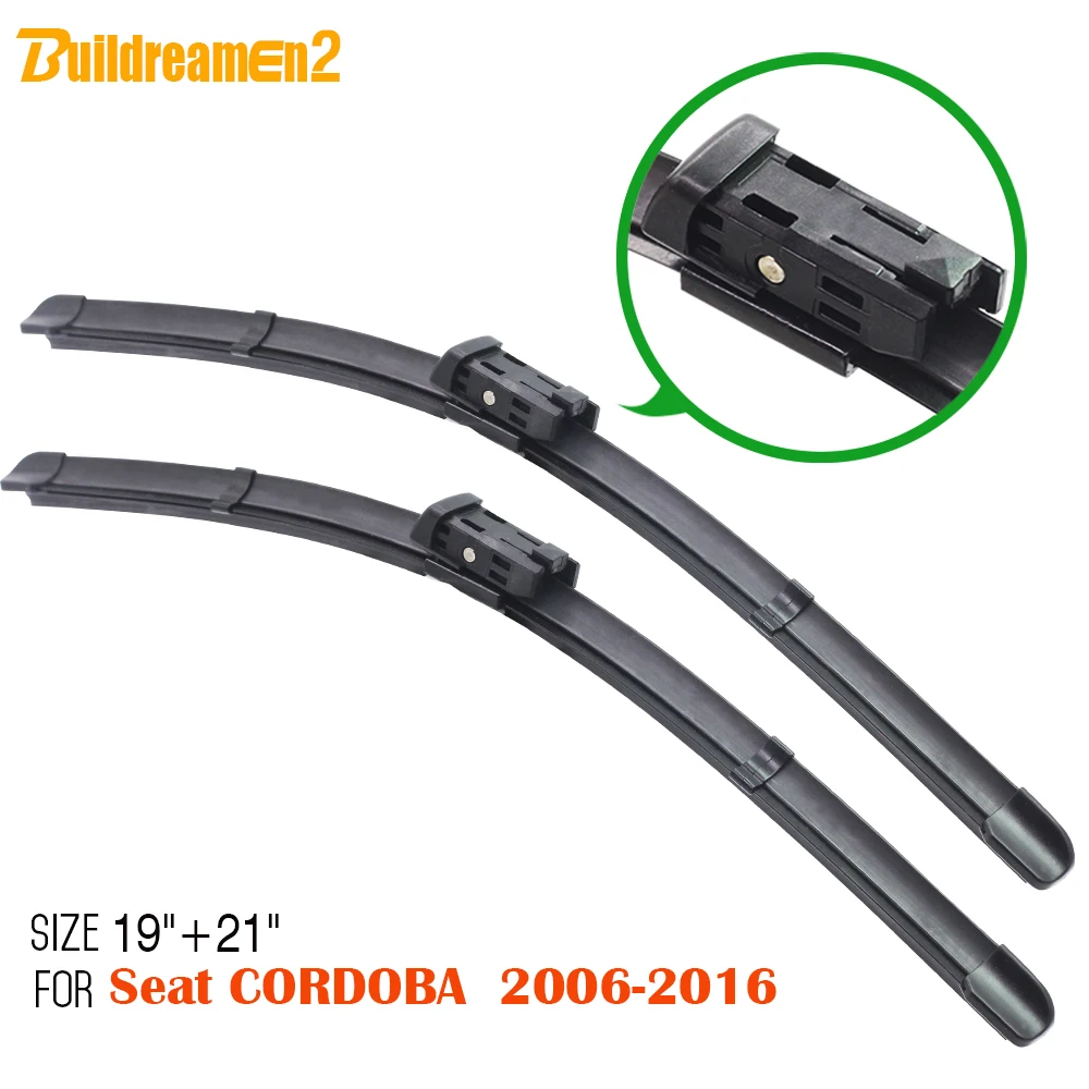 Buildreamen2 для 2006- автомобиля SEAT Cordoba стеклоочиститель Мягкие резиновые лобового стекла бескаркасные щетки Blades1Pair