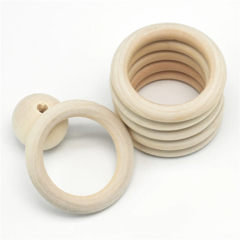 5 шт. детские деревянные кольца для прорезывания зубов 55 мм|bracelet craft|crafts diynatural teething