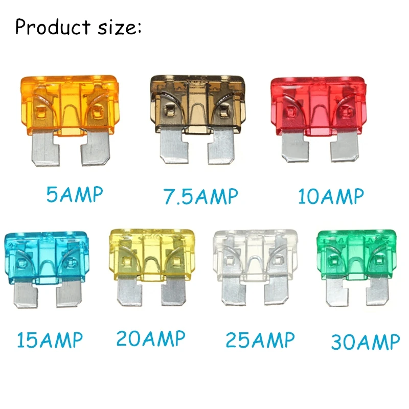 

120Pcs/setAssorted Mixed Standard Blade Fuse For Car Auto Vehicle Assortment Blade5A 7.5A 10A 15A 20A 25A 30A For Auto Car Truck