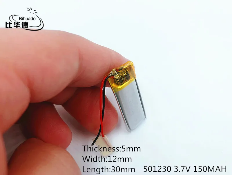Li-Po 3.7V 150mAh 501230 Lithium Polymer Rechargeable Battery For DIY Mp3 GPS headphone headset | Электроника