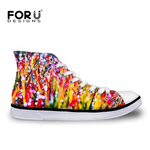 FORUDESIGNS/ г. Осенняя модная женская обувь из нескольких вулканизированных материалов Повседневная Женская парусиновая обувь с высоким берцем на шнуровке для женщин, женская обувь на плоской подошве - Цвет: C0691AK