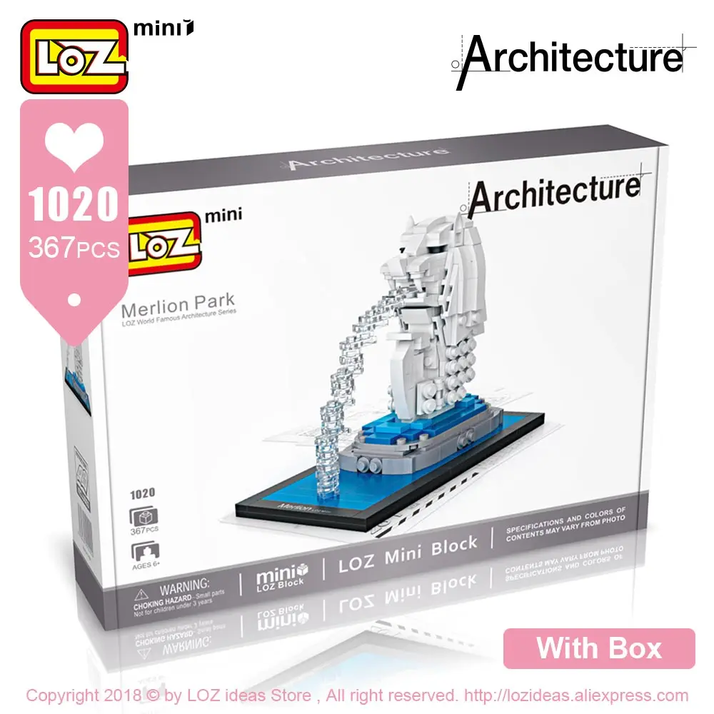1020 With Box Лоз мини-блоки наборы архитектурных моделей Diy строительные блоки игрушки Всемирно известная архитектура s вилла модель блоки светящийся кирпич - Цвет: 1020 With Box
