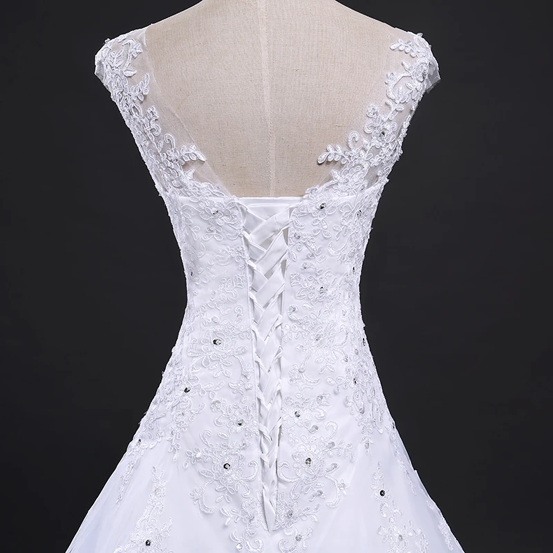 Fansmile, Тюлевое свадебное платье, Vestidos de Novia, с вышивкой, кружевное свадебное платье русалки,, свадебные платья размера плюс, индивидуальные FSM-138M