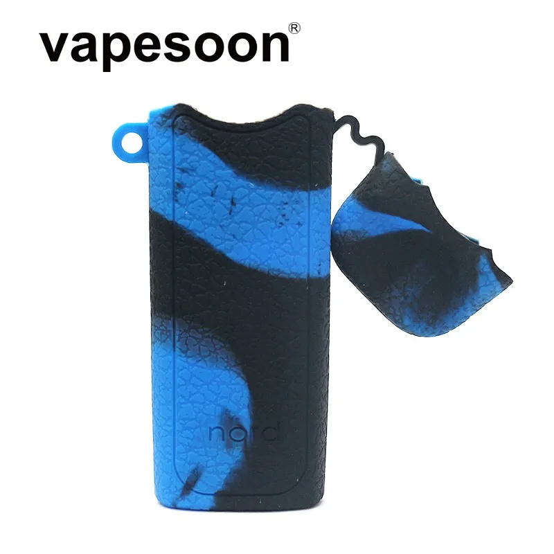 Blue in Black 1 шт. Vapesoon Nord силиконовый чехол, защитный чехол для SMOK Nord Pod system Vape комплект, силиконовый чехол Nord футляр для вейпа с металлическим шнурком - Цвет: Blue in Black