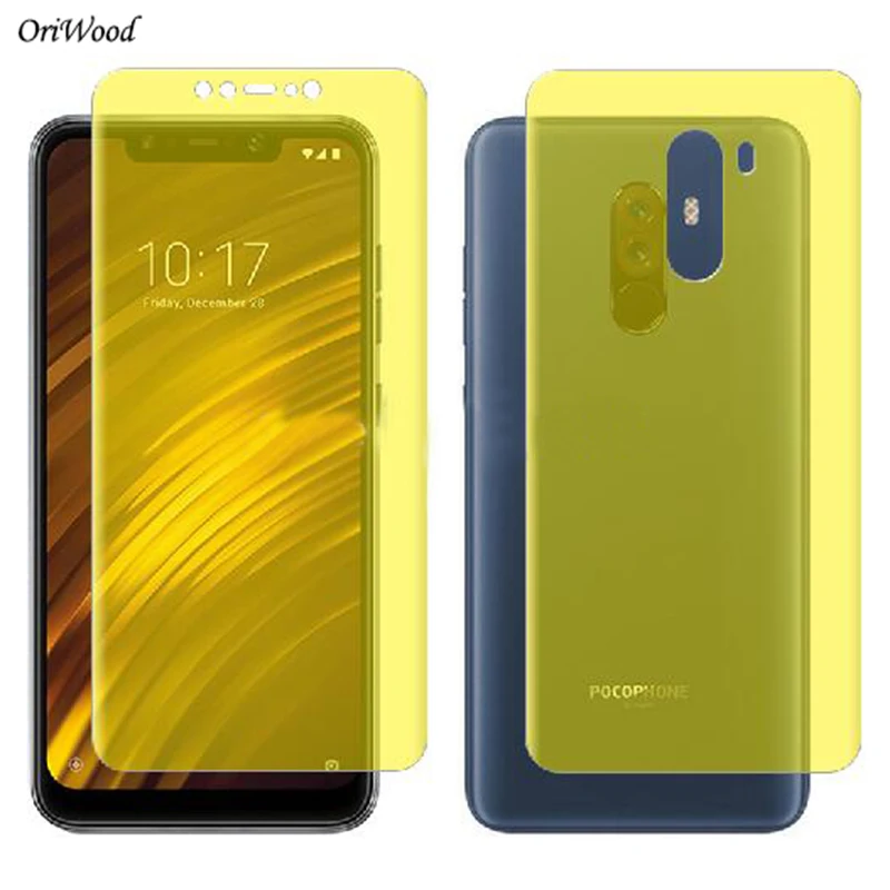 OriWood Прозрачный передний и задний Экран протектор дляxiaomi Pocophone f1 3D полное