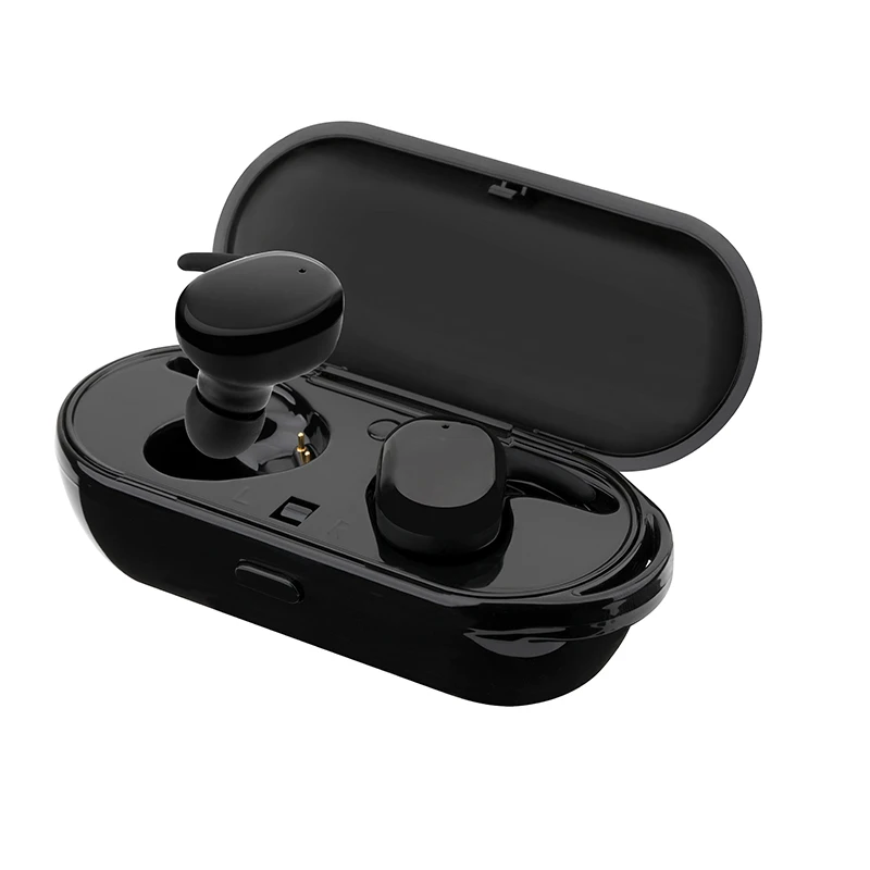 Черный T2C TWS Беспроводные Мини Bluetooth наушники для Xiaomi huawei мобильный стерео наушники спортивные наушники с микрофоном портативная зарядная коробка - Цвет: Черный