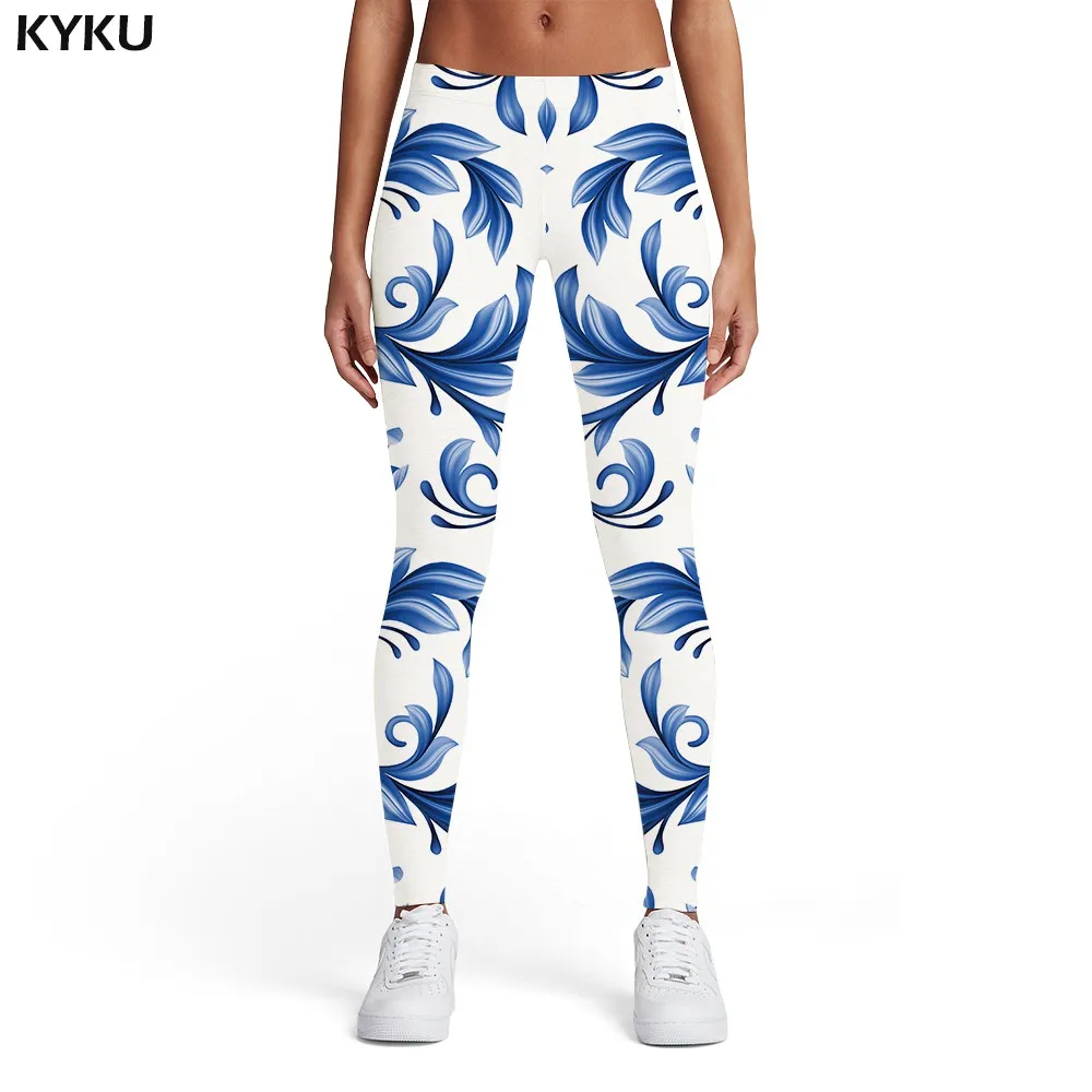 Ladies leggings09 KYKU цветочные леггинсы женские леггинсы с листьями Красочные эластичные Harajuku спандекс женские s Леггинсы Брюки Джеггинсы Funky - Цвет: Ladies leggings09