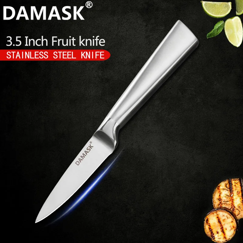 Paring Knife Damask овощи мясо суши рыба Кливер Европейский нож для чистки овощей и фруктов из нержавеющей стали Утилита сантоку хлеб нарезки кухонный нож - Цвет: Paring Knife